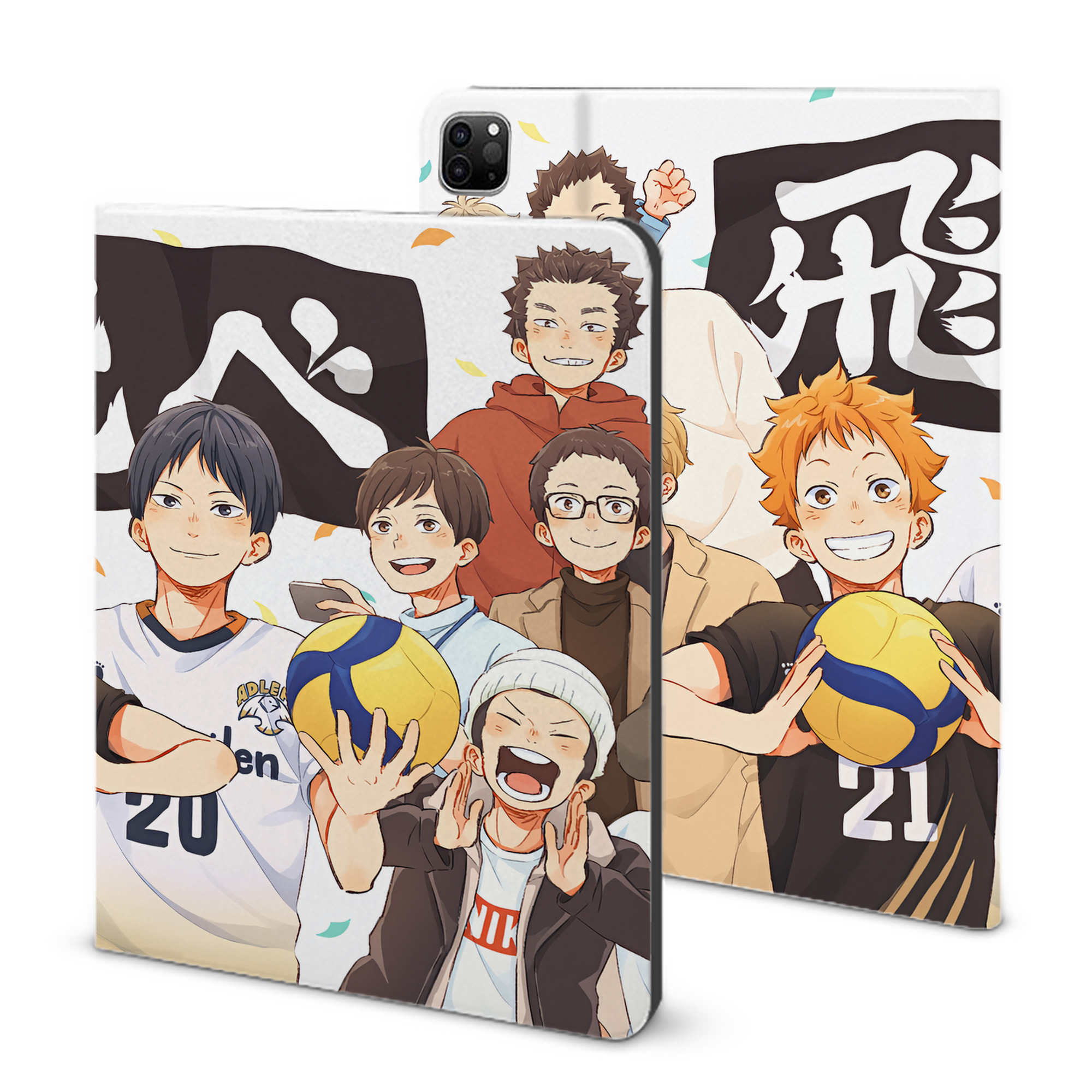 （画像用） ハイキュー!! Haikyu!! IPad ケース ブック型 PUレザー TPU 耐衝撃 軽量 薄型 ペン収納なし 全面保護 IPad 各モデル対応